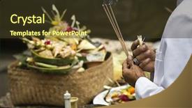  Presentation with bali - PPT theme featuring ancestor - bali offering background and a tawny brown colored foreground