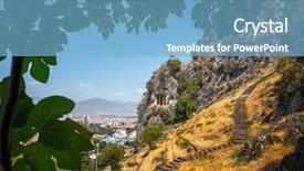 Presentation with rock - Cool new presentation design with ancestor - fethiye rock tombs - 4th backdrop and a light blue colored foreground