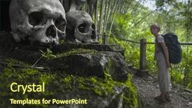  Presentation with cemetery - Audience pleasing theme consisting of ancestor - skulls in tana toraja's traditional backdrop and a tawny brown colored foreground