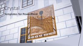  Presentation with sun clock - Cool new PPT layouts with building paints - anchient painted sun clock backdrop and a lemonade colored foreground