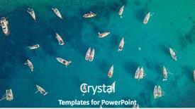  Presentation with bird eye view - Cool new PPT theme with anchor - aerial view of group backdrop and a ocean colored foreground