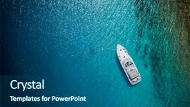  Presentation with marine transportation - Theme consisting of anchor - luxury small yacht anchoring background and a ocean colored foreground