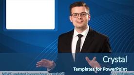  Presentation with breaking news - Colorful PPT layouts enhanced with anchor - television reporter telling breaking news backdrop and a ocean colored foreground