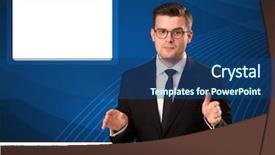  Presentation with anchor - Colorful presentation theme enhanced with anchor - television reporter telling breaking news backdrop and a ocean colored foreground