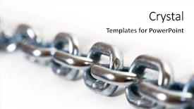  Presentation with chain - Beautiful slide deck featuring anchor chains - chrome chain isolated on white backdrop and a white colored foreground