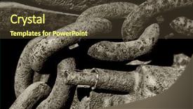  Presentation with close up of rusty rebar - Presentation theme enhanced with anchor chains - close up image background and a tawny brown colored foreground