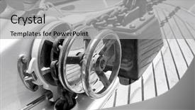  Presentation with winch - Beautiful slide deck featuring anchor chains - close-up of winch on yacht backdrop and a light gray colored foreground