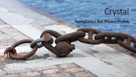  Presentation with chain - PPT theme having anchor chains - old rusty chain background and a light blue colored foreground