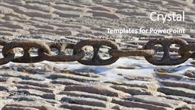 Presentation with old ship - Audience pleasing PPT theme consisting of anchor chains - old rusty ship chain backdrop and a gray colored foreground