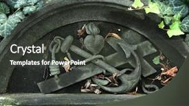  Presentation with cemetery - Presentation with anchor cross and heart depicted background and a dark gray colored foreground