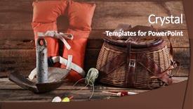  Presentation with anchor - Slide deck with anchor lifevest and fishing tackle background and a tawny brown colored foreground