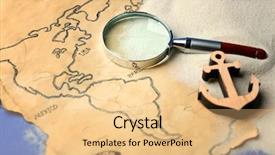  Presentation with anchor - Theme featuring anchor on old map columbus background and a yellow colored foreground