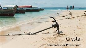  Presentation with zanzibar - Slides having anchores from touristic boats background and a lemonade colored foreground