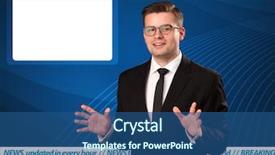  Presentation with breaking news - PPT layouts with broadcast air - television reporter telling breaking news background and a ocean colored foreground