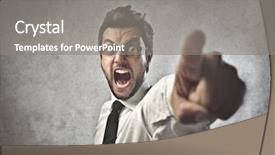  Presentation with news - Beautiful presentation theme featuring boss - anchorman reading the news backdrop and a gray colored foreground