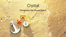  Presentation with sand - PPT layouts featuring anchors compass - beautiful sea composition on sand background and a blonde colored foreground