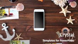  Presentation with smart phone apps - Slide set with anchors compass - composition with smart phone background and a tawny brown colored foreground