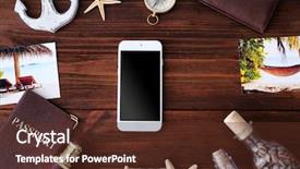  Presentation with smart phone apps - Amazing presentation theme having anchors compass - composition with smart phone backdrop and a tawny brown colored foreground