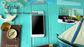  Presentation with planning - Audience pleasing PPT theme consisting of anchors compass - smartphone and travel planning accessories backdrop and a teal colored foreground