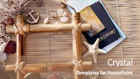  Presentation with marine - Beautiful presentation design featuring anchors compass - travel concept composition of marine backdrop and a coral colored foreground