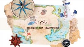  Presentation with treasure map - Cool new slide deck with anchors compass - treasure map with sea accessories backdrop and a lemonade colored foreground