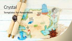  Presentation with treasure map - Cool new presentation theme with anchors compass - treasure map with sea accessories backdrop and a lemonade colored foreground