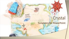  Presentation with treasure map - Slide deck enhanced with anchors compass - treasure map with sea accessories background and a cream colored foreground