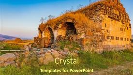  Presentation with armenia - Cool new slide deck with ancien-tradiotional-house-of-lori backdrop and a tawny brown colored foreground