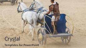  Presentation with ancient roman - Amazing slides having ancient - conquest roman chariots backdrop and a coral colored foreground