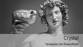  Presentation with wine - Beautiful theme featuring ancient - dionysus bacchus wine statue portrait backdrop and a light gray colored foreground