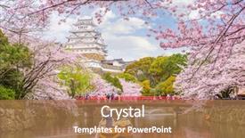  Presentation with ancient japan - PPT layouts consisting of ancient - himeji japan at himeji castle background and a coral colored foreground