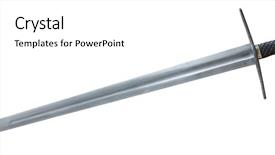  Presentation with knight - PPT theme enhanced with ancient - old sword medieval weapon blade background and a white colored foreground