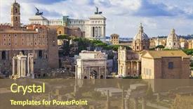  Presentation with ancient roman - Slide deck having ancient - roman forums background and a violet colored foreground