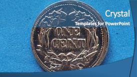  Presentation with united states geography - Cool new presentation theme with old penny - ancient 1 cent coin money backdrop and a teal colored foreground