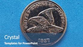 Presentation with united states - Presentation theme having old penny - ancient 1 cent coin money background and a teal colored foreground