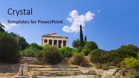  Presentation with ancient greece - PPT theme consisting of close up face of side view serene unshaven old businessman thinking while situating in modern apartment pensiveness concept copy space background and a dark gray colored foreground