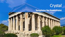  Presentation with ancient greece - Colorful theme enhanced with ancient agora at athens greece backdrop and a teal colored foreground