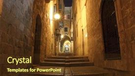 Beautiful ppt layouts featuring ancient alley in jewish quarter backdrop