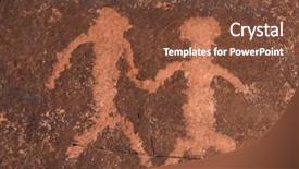  Presentation with native indian - Slides with ancient american indian petroglyph background and a tawny brown colored foreground