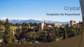  Presentation with granada - Slides with ancient-arabic-fortress-alhambra-granada background and a light blue colored foreground