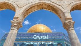  Presentation with ancient israel - Slide set enhanced with ancient arch and dome background and a ocean colored foreground