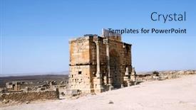  Presentation with north africa - Presentation with ancient-arch-of-caracalla-volubilis background and a light blue colored foreground