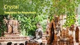  Presentation with ayutthaya - Presentation theme consisting of ancient architecture in ayutthaya thailand background and a tawny brown colored foreground