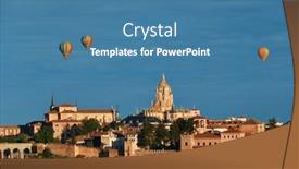  Presentation with balloon - Audience pleasing slide deck consisting of ancient-architecture-of-cathedral backdrop and a teal colored foreground