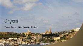  Presentation with malta - Cool new presentation design with ancient-architecture-of-gozo-island backdrop and a light gray colored foreground