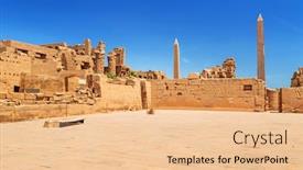  Presentation with ancient egypt - Beautiful presentation design featuring ancient architecture of karnak temple in luxor egypt backdrop and a lemonade colored foreground