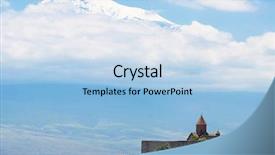  Presentation with ancient - Presentation theme consisting of ancient armenian church khor virap background and a light blue colored foreground