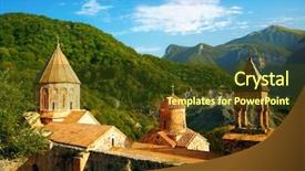  Presentation with monastery - Presentation theme consisting of ancient armenian monastery background and a tawny brown colored foreground
