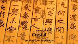  Presentation with chinese culture - Presentation design having ancient bamboo slips chinese calligraphy background and a gold colored foreground