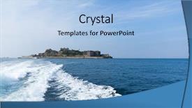  Presentation with abandoned - Colorful PPT theme enhanced with ancient battleship - abandoned hashima island in nagasaki backdrop and a light blue colored foreground